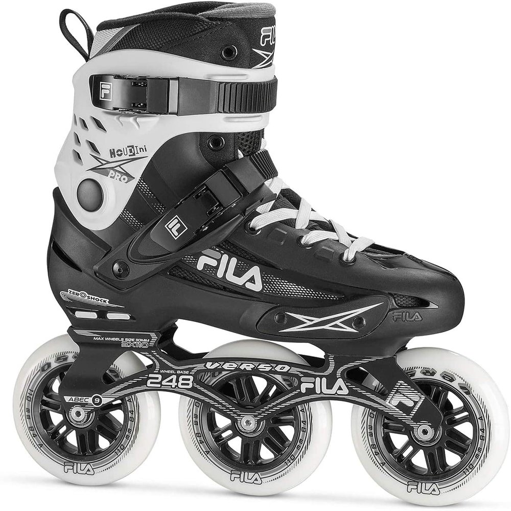 FILA Houdini Pro 110MM 3 Wheel Inline Skates for Men and Women High-Performance Fitness Skates with Anatomical Padding, 3 x 110mm Wheels, and ABEC 9 Bearings - Men 7.5 / Women 8.5