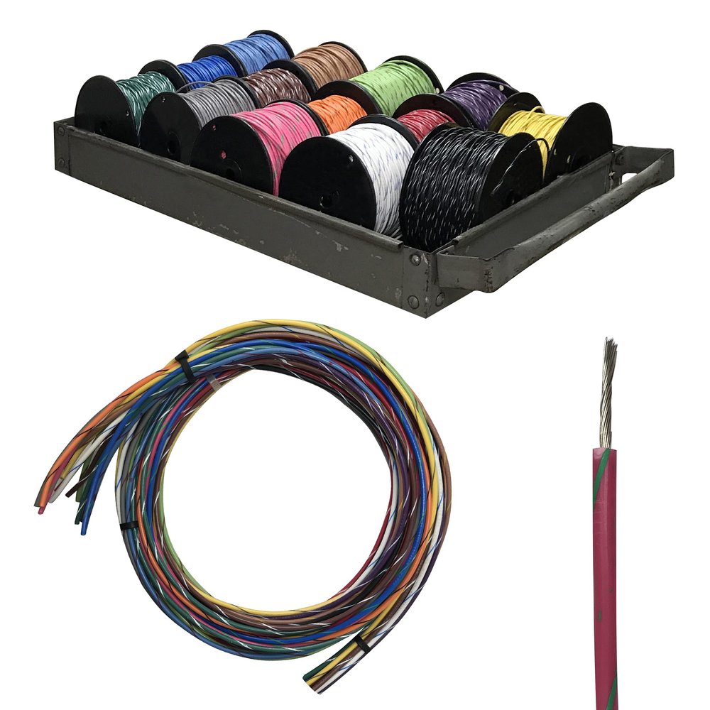 Sherco-Auto - 16 AWG Gauge Primary Tracer Marine Wire - 100 FT Spool/Coil of Purple Wire & Gray Stripe Tinned Copper Electrical Wire - Made in USA