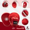 Kruzak Plain Focus Mitts and Boxing Gloves Set for Kickboxing and Muay Thai MMA Training - Fitness Kit with Punching Pads for Martial Arts and Karate - Red - 10oz view 3