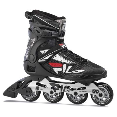 FILA Legacy Pro 80 Inline Skates | FILA 80mm (82A Indoor/Outdoor) Wheels | ABEC-5 Bearings | Comfortable Unisex Skates with Air Flow Ventilated Technology | Black/Silver, Men 11