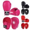 Kruzak Plain Focus Mitts and Boxing Gloves Set for Kickboxing and Muay Thai MMA Training - Fitness Kit with Punching Pads for Martial Arts and Karate - Pink - 10oz view 1