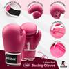 Kruzak Plain Focus Mitts and Boxing Gloves Set for Kickboxing and Muay Thai MMA Training - Fitness Kit with Punching Pads for Martial Arts and Karate - Pink - 10oz view 2