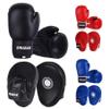 Kruzak Plain Focus Mitts and Boxing Gloves Set for Kickboxing and Muay Thai MMA Training - Fitness Kit with Punching Pads for Martial Arts and Karate - Black - 10oz view 1