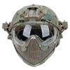 Integrated Tactical Airsoft Painball Full Face Protection, PJ Helmet F22, with Removable Steel Mesh Mask and Goggles view 1