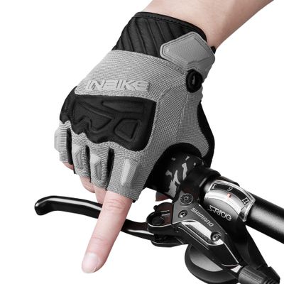 INBIKE Cycling Bike Gloves - Padded Half Finger Bicycle Gloves with Shock-Absorbing, Anti-Slip, Breathable MTB & Road Biking Features for Men & Women