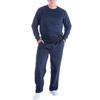 Facitisu Mens Sweatpants Fleece Athletic Open Bottom Workout Pants with Pocket Baggy Drawstring Sweats Pants Gym Joggers Navy 3X-Large view 2