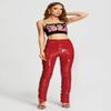Steven Ella Women PU Elasticized High Waist Pants (RED, Large) view 2
