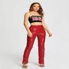 Steven Ella Women PU Elasticized High Waist Pants (RED, Large) view 3