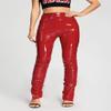 Steven Ella Women PU Elasticized High Waist Pants (RED, Large) view 4