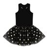 Moggemol Girls Toddler Princess Shiny Birthday Outfit T Shirts Top with Tutu Skirts Sets Party Dancewear Sleeveless Black 4 view 4