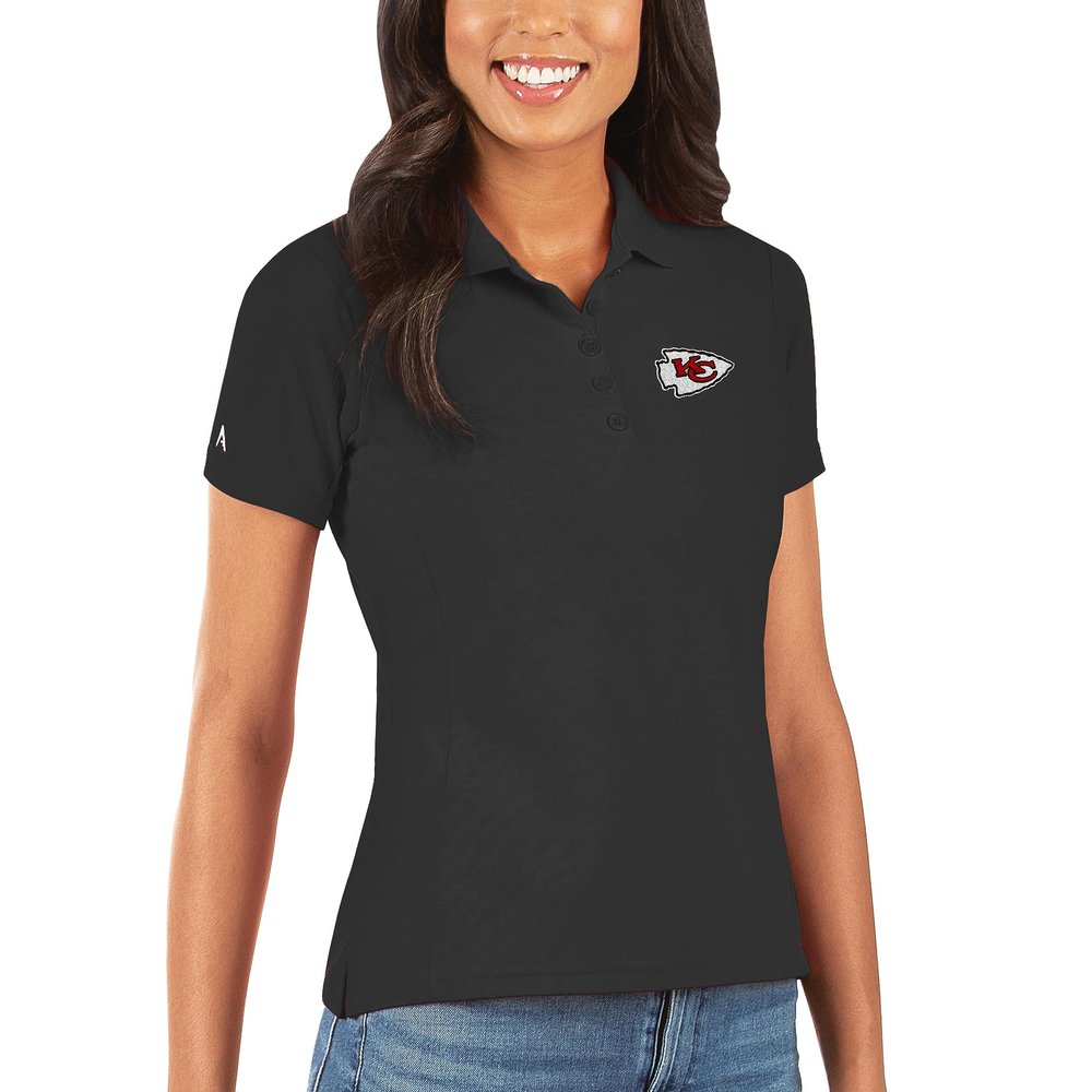 Antigua Women's Black Kansas City Chiefs Legacy Pique Polo