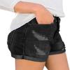 Angerella Women's Ripped Button Fly Denim Shorts High Waisted Folded Hem Short Denim Jeans, Black 105 Size Small view 2