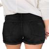 Angerella Women's Ripped Button Fly Denim Shorts High Waisted Folded Hem Short Denim Jeans, Black 105 Size Small view 3