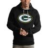Antigua Men's Black Green Bay Packers Victory Pullover Hoodie view 1