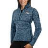 Antigua Women's Heather Navy Denver Broncos Fortune Half-Zip Sweater view 1