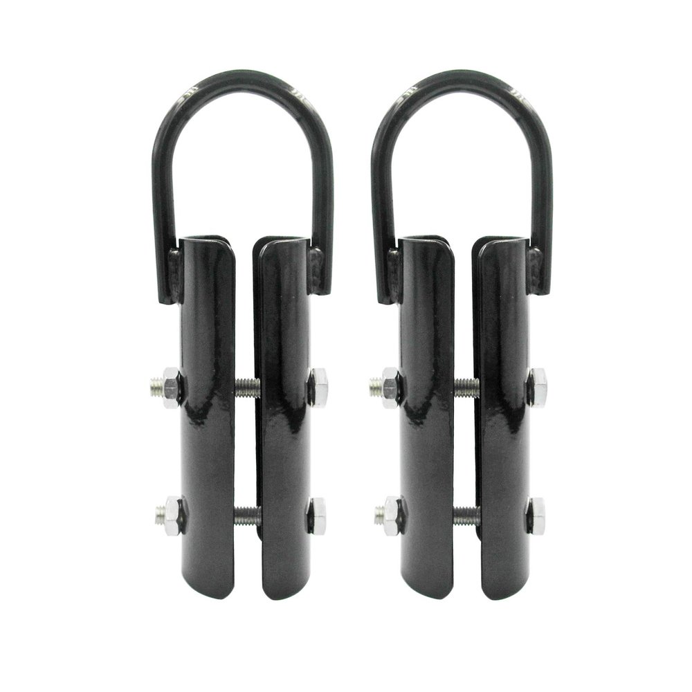 Forellfit 2 Sets 2.0 Climbing Rope ClampRope Climb Workout Rig Attachment Hook Rope BR-Clasp Garage Gym Fitness Equipment with Carabiner Eyehook Strength Training Home Indoor (2.0" Black 2 Sets)