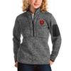 Antigua Women's Heather Charcoal Chicago Bears Bear Head Fortune Half-Zip Pullover Jacket view 1