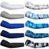 Hicarer 10 Pair UV Sun Protection Arm Sleeves Compression Sports Cooling Sleeves for Men Women Teenager Youth Golf Baseball Basketball Running Outdoor (Blue Series, Novel Camo) view 1