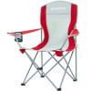 KingCamp Lightweight Folding Outdoor Lounge Chair with Cupholder and Adjustable Armrests for Camping, Sporting Events, or Tailgating, Red/Gray view 1