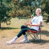 KingCamp Lightweight Folding Outdoor Lounge Chair with Cupholder and Adjustable Armrests for Camping, Sporting Events, or Tailgating, Red/Gray view 2