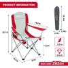 KingCamp Lightweight Folding Outdoor Lounge Chair with Cupholder and Adjustable Armrests for Camping, Sporting Events, or Tailgating, Red/Gray view 3