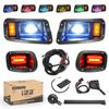 10L0L Golf Cart Light Kit for EZGO TXT Freedom 2014-Up, Headlight & Tail Light Set with Bluetooth App Control, Turn Signals, Flashing Lights, High Beam, Brake Lights & Daytime Running Light (12V-48V) view 1