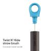 Owala 2-in-1 Water Bottle Brush Cleaner and Water Bottle Straw Cleaner Brush, Water Bottle Brush with Removable Head and Twist n Hide Straw Brush, Smokey Blue view 4