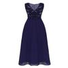 YiZYiF Women Sleeveless Chiffon Dress V Neck Evening Cocktail Party Maxi Gown 01 Navy Blue 8 view 1