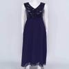YiZYiF Women Sleeveless Chiffon Dress V Neck Evening Cocktail Party Maxi Gown 01 Navy Blue 8 view 3