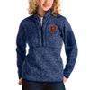 Antigua Women's Heather Navy Chicago Bears Bear Head Fortune Half-Zip Pullover Jacket view 1