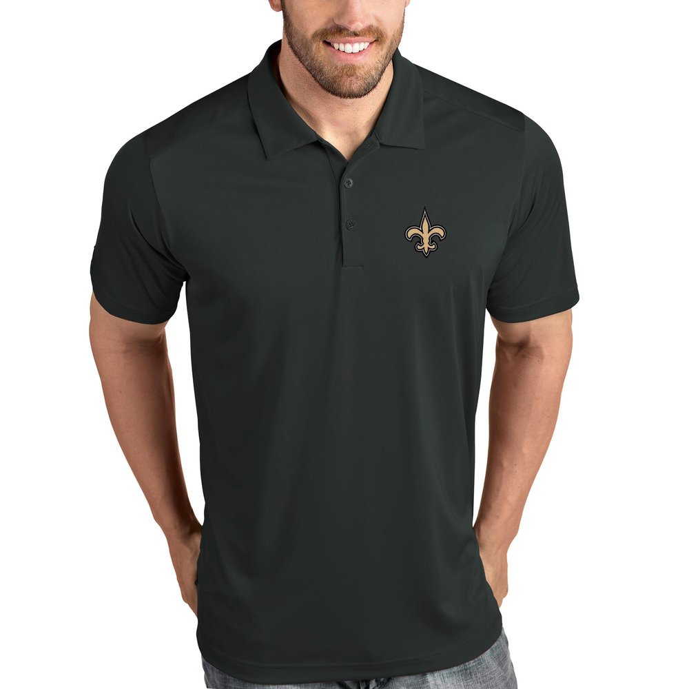 Antigua New Orleans Saints Tribute Polo - Charcoal