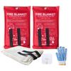 Fire Blanket For Home XL - 59 x 59 Fire Blankets Emergency For People Fire Retardant Blanket Fire Shelter Large Suppression Fiberglass Kitchen Home Restaurant House Fire Proof Survival Safety Reusable view 1