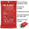 Fire Blanket For Home XL - 59 x 59 Fire Blankets Emergency For People Fire Retardant Blanket Fire Shelter Large Suppression Fiberglass Kitchen Home Restaurant House Fire Proof Survival Safety Reusable view 2