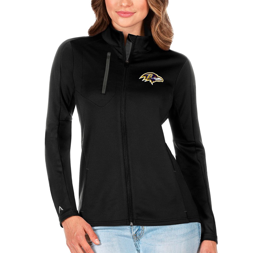 Antigua Women's Black/Charcoal Baltimore Ravens Generation Full-Zip Jacket