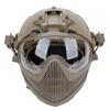 Integrated Tactical Airsoft Painball Full Face Protection, PJ Helmet F22, with Removable Steel Mesh Mask and Goggles view 1
