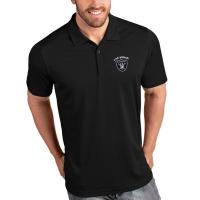 Antigua Men's Black Las Vegas Raiders Team Tribute Polo
