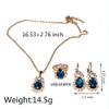 Caiyao Teardrop Crystal Jewelry Set Plated 14K Gold Statement Waterdrop Dangle Tear Pendant Necklaces Adjustable Shine Rhinestone Drip Charm Ring for Women Wedding Party Accessories-A red view 2