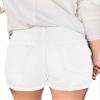 Angerella Ladies Frayed Denim Shorts Folded Mid-Rise Distressed Jean Shorts Wash Jeans White XXL view 3