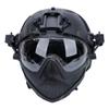Integrated Tactical Airsoft Painball Full Face Protection, PJ Helmet F22, with Removable Steel Mesh Mask and Goggles view 1