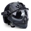 Integrated Tactical Airsoft Painball Full Face Protection, PJ Helmet F22, with Removable Steel Mesh Mask and Goggles view 2