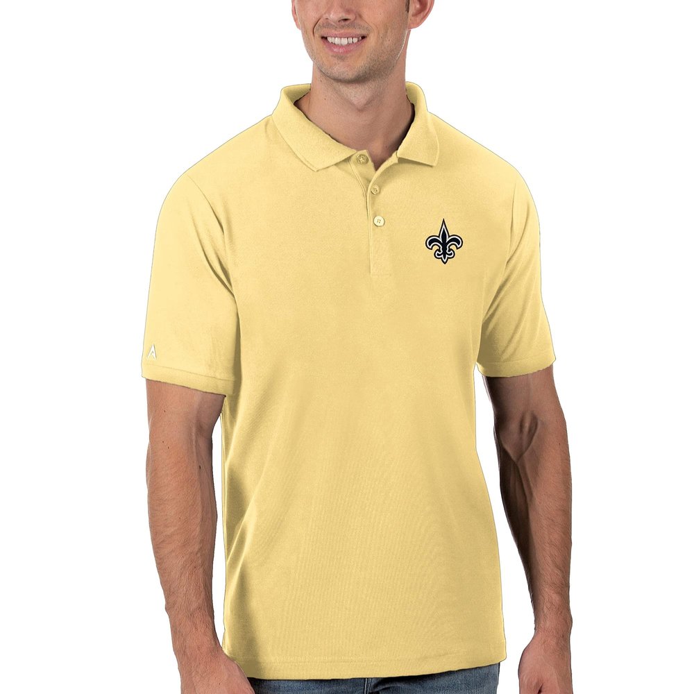 Antigua Men's Gold New Orleans Saints Legacy Pique Polo