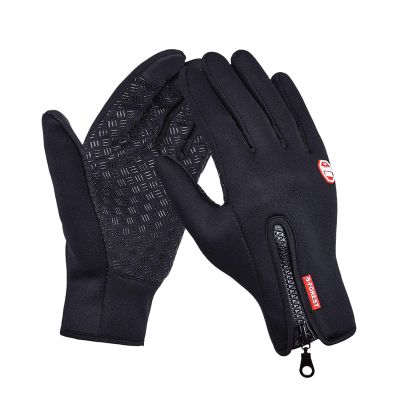 FOXLVDA Winter Warm Gloves for Men and Women, with Thin Sensitive Touchscreen Texting Fingers, Windproof and Waterproof Glove, for Daily Work, Cycling, Driving, Hiking (Black, Medium)