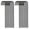 FEED GARDEN 16 Inch 16 Pack Rebar Stakes Heavy Duty J Hook, Galvanized Steel Ground Stakes Tent Stakes Ground Anchors, Chain Link Fence Stakes, Trampoline Stakes, Black view 1