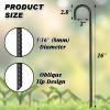 FEED GARDEN 16 Inch 16 Pack Rebar Stakes Heavy Duty J Hook, Galvanized Steel Ground Stakes Tent Stakes Ground Anchors, Chain Link Fence Stakes, Trampoline Stakes, Black view 2