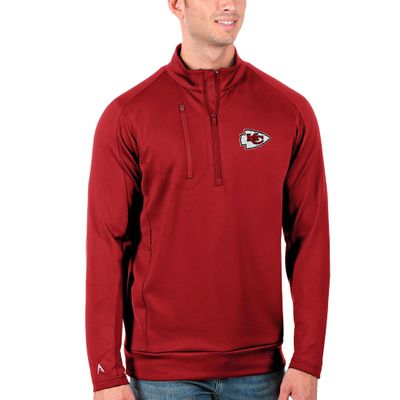 Antigua Men's Red Kansas City Chiefs Generation Quarter-Zip Pullover Jacket