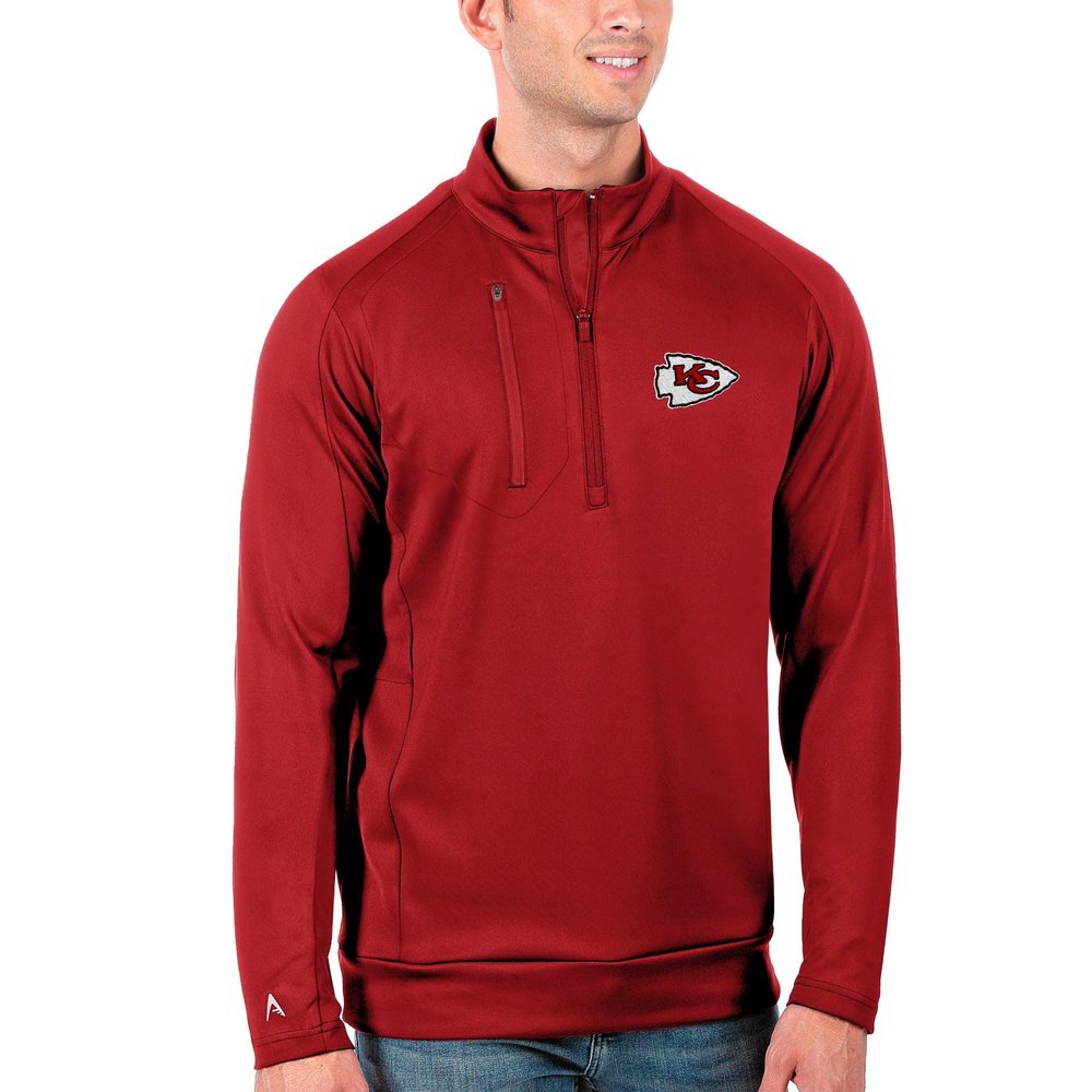 Antigua Men's Red Kansas City Chiefs Generation Quarter-Zip Pullover Jacket