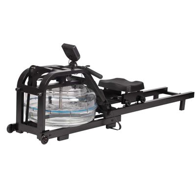 Koreyosh Rowing Machine Indoor Water Rower with LCD Digital Monitor Water Resistance Row Machine Home Gym Equipment for Whole Body Exercise Cardio Training,Stainless Steel