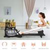 Koreyosh Rowing Machine Indoor Water Rower with LCD Digital Monitor Water Resistance Row Machine Home Gym Equipment for Whole Body Exercise Cardio Training,Stainless Steel view 4