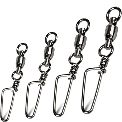 GERUITE Corrosion Resistance Fishing Snap Swivels Ball Bearing Swivels Black Nickel Fishing Swivels Saltwater Ball Bearing Swivels Barrel Swivels for Freshwater Fishing #10(20Pcs)