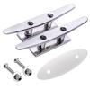 Boat Cleats Stainless Steel Boat Cleat 6 Inch 316 Stainless Steel Boat Cleats Flat Top Open Base Cleat Boat Dock Cleats 6 Inch Boat Rope Cleat Boat Mooring Cleat pack of 2 view 1